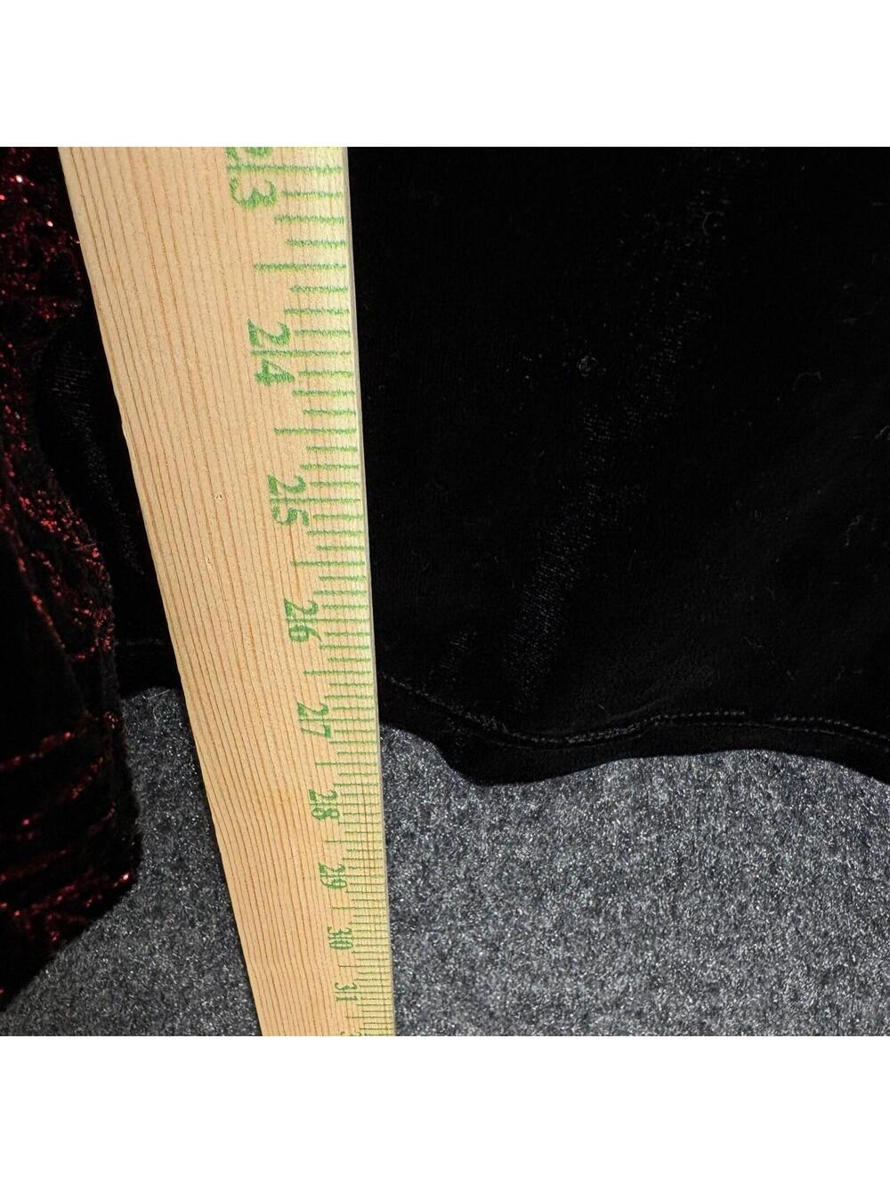 New Notations Top Women 2X Plus Black Floral Rhinestone Velvet Tasseled Casual - Picture 4 of 9